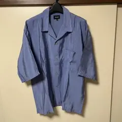 BEAMS ビームス 開襟シャツ 半袖 サックスブルー Mサイズ