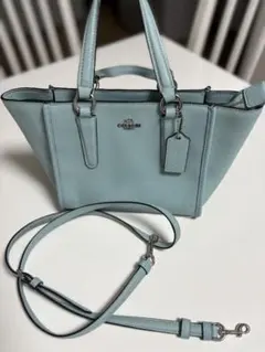爽やかカラー✨ COACH ミントグリーン 2WAYレザーバッグ ショルダー付