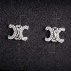 CELINE ラスト一点　パールクリスタルピアス　シルバー