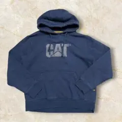 CAT キャタピラー 企業ロゴ US古着 刺繍 スウェット パーカー メンズ S