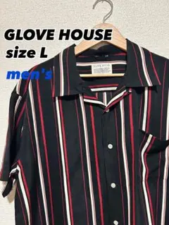 GLOVE HOUSE メンズ　半袖　シャツ　ストライプ　Lのサムネイル