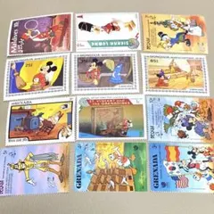 ⑥ディズニー　外国切手　バラ　まとめ売り