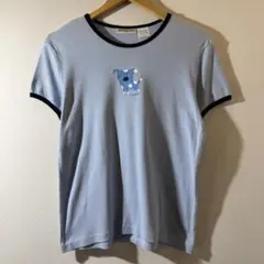 C-49 ブラジル製　Aeropostale 水色 犬プリント Tシャツ