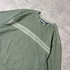 〜00s ARROW Tシャツ 太ピッチ ボーダー プレーンT カーキ