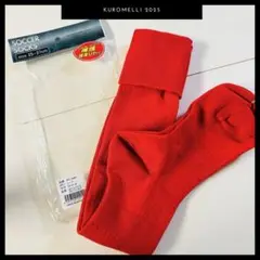 【未使用】開封してます サッカー ソックス 25-27cm 赤 レッド