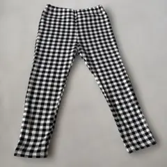 美品！白黒チェック柄パンツ ゴムウエスト120