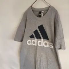 アディダス【L】Tシャツ　夏　涼　グレー　カットソー　人気