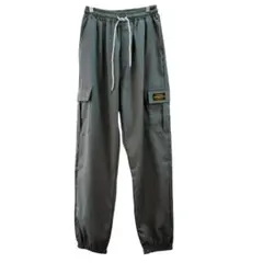 新品/匿名/メンズ カーゴパンツ ウエストゴム調整紐 サイドポケット 裾ゴムM位