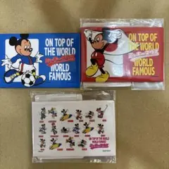 新品　ミッキーマウス　マグネット　フラッグ　　WH 総柄　サッカー