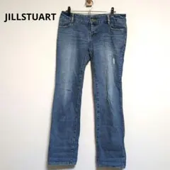 ジルスチュアート　デニムパンツ　ダメージ　カジュアル　綿100%【S-M相当】