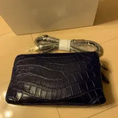クロコ財布　濃紺