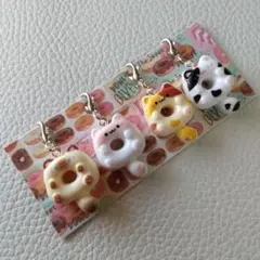 チャーム #1584 ねこ型ドーナツ　　ミニチュア デコパーツ