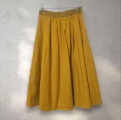 美品✨SOUP スープ フレアスカート S 裏地付き ミモレ丈 タック