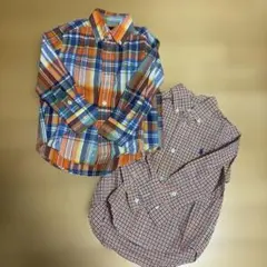 ラルフローレン　2歳　カラフルチェック柄長袖シャツ　2枚セット