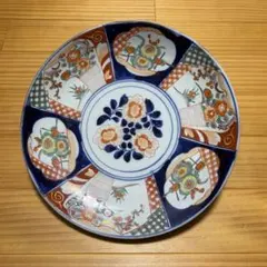 新品未使用 赤絵瀬戸染付モリゾーキッコロ祥瑞皿 直径31cm 大皿 桐箱付