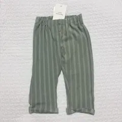 【新品未使用タグ付き】H&M　グリーンストライプパンツ