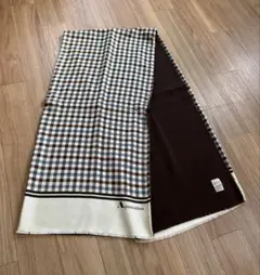 アクアスキュータム　シルク＆ウール　リバーシブルストール　マフラー