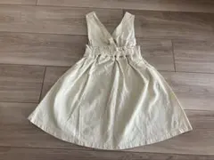 フタフタ　ジャンパースカート　ワンピース　きなり　クリーム色