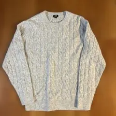 UNIQLO スフレヤーンケーブルクルーネックセーター　美品　グレー