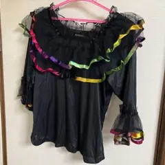 PSYCHOMODO フリル付き　社交ダンス　トップス　綺麗で目立ちます