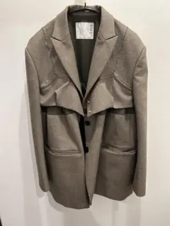 sacai 25aw テーラードジャケット 黒 ランウェイ着用 - メルカリ