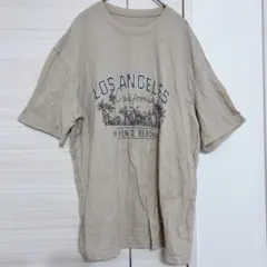 SHEIN 【XS】メンズ ベージュ オーバーサイズ Tシャツ 半袖