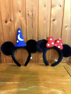 【美品】東京ディズニーリゾート ミッキーマウス＆ミニーマウス カチューシャ