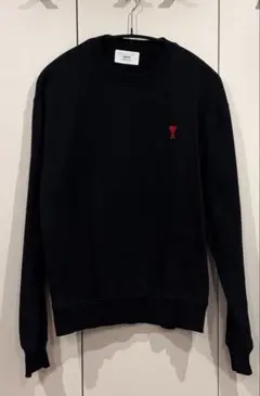 新品タグ付 AMIPARIS アミパリス ロゴ スウェット トレーナー ブラック AMI PARIS Ami de Coeur Sweatshirt アミパリス スウェット (AMI