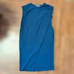 SLY STANDARD ノースリーブひざ丈ワンピース ダークブルー