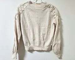 MAJESTIC LEGON 肩レースアップ ベージュニット