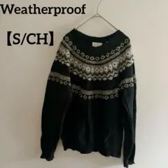 Weatherproof 【S/CH】ブラックニットセーター 長袖ユニセックス