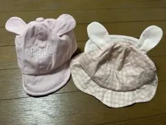 POLO 耳付きピンク帽子セット