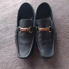 GUCCI ブラック ローファー バンブー金具