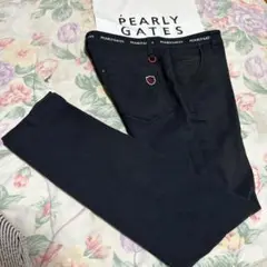 美品W82-86cmPEARLY GATES秋冬裏地蓄熱保温5Pストレッチパンツ