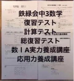 鉄緑会高1数3 復習テスト 総復習テスト 計算テスト 冊子 - メルカリ