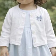 familiar ホワイト カーディガン