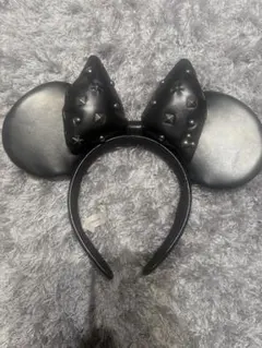 ディズニーカチューシャ　レザー　ミニー