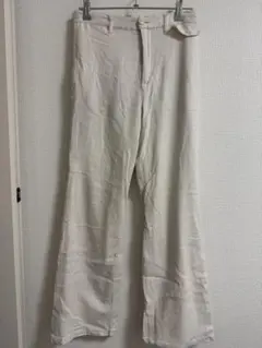 Kastaneカスタネ クリーム色 フレアパンツ ゴムウエスト