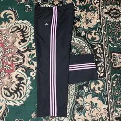 adidas ブラック ピンク ストライプ トレーニングパンツ M - メルカリ