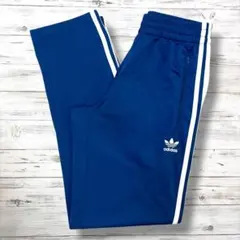 adidas originals トラックパンツ 刺繍ロゴ 青 S 1019
