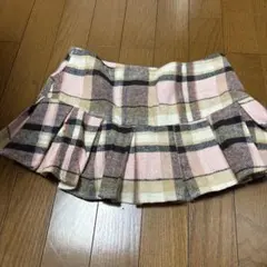 ピンク系チェック プリーツスカート