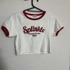 INGNI ロゴ刺繍 リンガーTシャツ ホワイト レッドのサムネイル