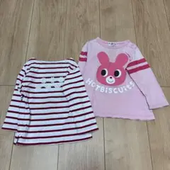 ミキハウスなど　80長袖Tシャツ 2枚セット