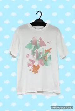 【美品】PUMA プーマ 水彩風 花柄 半袖 Tシャツ ホワイトのサムネイル