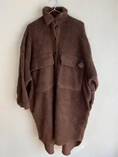 Vintage ブラウン フリース ボアジャケット オーバーサイズ ロングコート