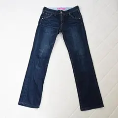 UNIQLO レディース M デニム 細身 花柄 ユニクロ ストレート B129