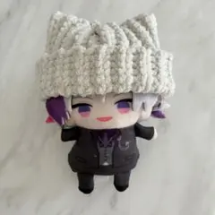 ネコ耳ニット帽(白、ラメ入り毛糸)