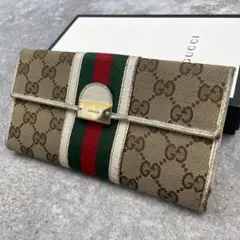 GUCCI GGキャンバス シェリーライン プリンシー Wホック 長財布 | Mercari