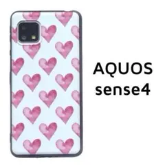 AQUOS sense4/sense5G ケース レッド ハート カバー