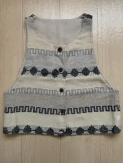 レディース　ノルディック柄　ウールベスト